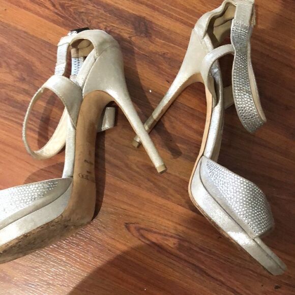 Jimmy Choo platform high heel champagne rhinestone. Size 39 - Picture 10 of 14